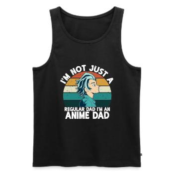 Papa Anime Comme Un Papa Ordinaire Otaku Manga Japonais - Débardeur bio Premium Homme - noir - Devant - Michal (187cm)