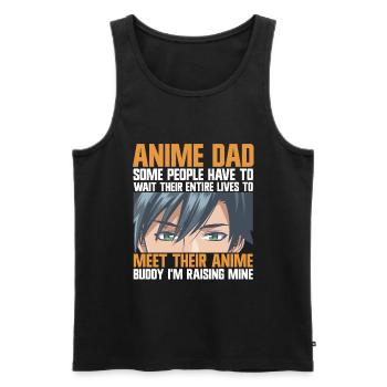 Papa Anime Comme Un Papa Ordinaire Otaku Manga Japonais - Débardeur bio Premium Homme - noir - Devant - Michal (187cm)