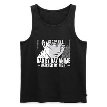 Papa Anime Comme Un Papa Ordinaire Otaku Manga Japonais - Débardeur bio Premium Homme - noir - Devant - Michal (187cm)