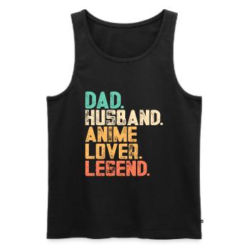 Papa Anime Comme Un Papa Ordinaire Otaku Manga Japonais - Débardeur bio Premium Homme - noir - Devant - Michal (187cm)