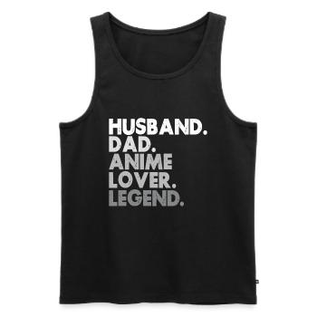Papa Anime Comme Un Papa Ordinaire Otaku Manga Japonais - Débardeur bio Premium Homme - noir - Devant - Michal (187cm)