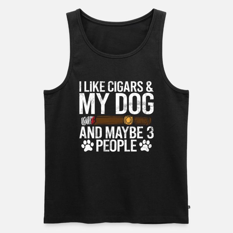 Zigarrenraucher - Männer Premium Bio Tank Top - Schwarz