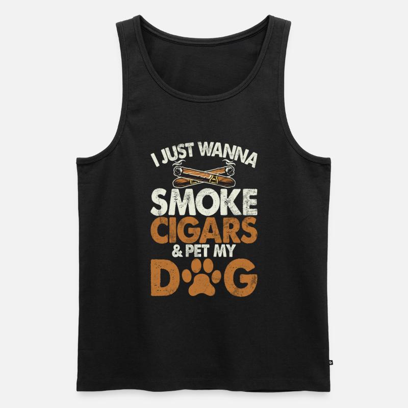 Zigarrenraucher - Männer Premium Bio Tank Top - Schwarz