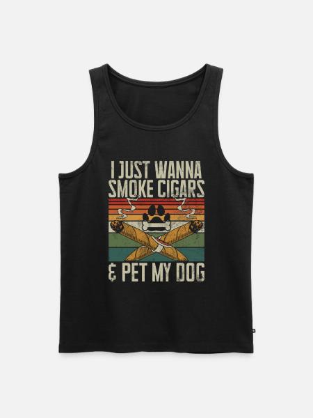 Cigar Smoker - Men's Premium Organic Tank Top - black