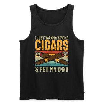 Fumeur de cigares - Débardeur bio Premium Homme - noir - Devant - AI Model Male 178 light (178cm)