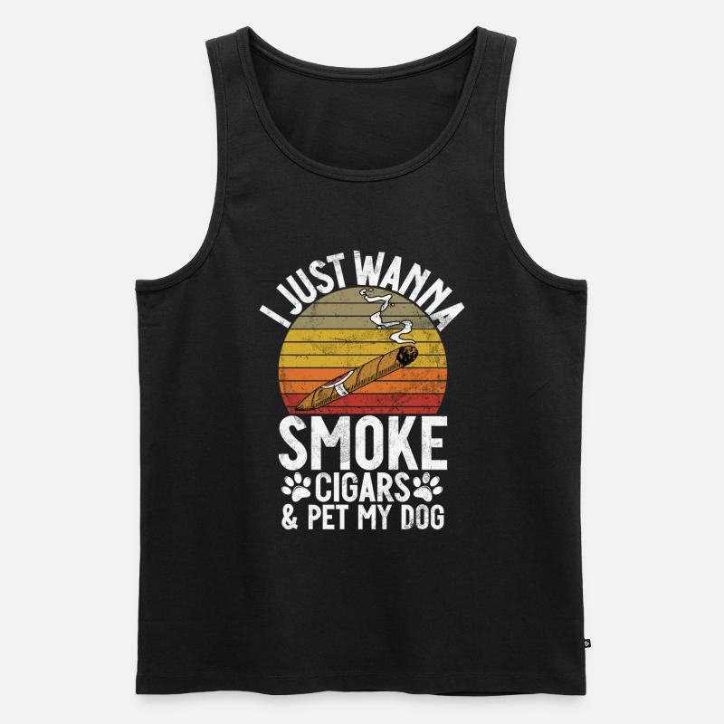 Zigarrenraucher - Männer Premium Bio Tank Top - Schwarz