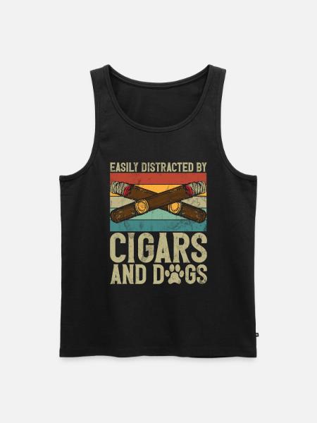 Cigar Smoker - Men's Premium Organic Tank Top - black