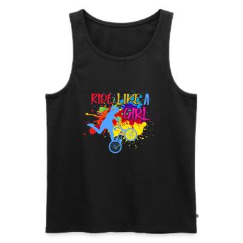 BMX Rider Fille Vélo Vélo Cascade Racing Enfants - Débardeur bio Premium Homme - noir - Devant - AI Model Male 178 light (178cm)