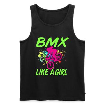 BMX Rider Fille Vélo Vélo Cascade Racing Enfants - Débardeur bio Premium Homme - noir - Devant - Michal (187cm)