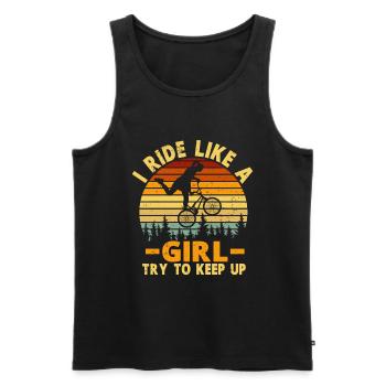 BMX Rider Fille Vélo Vélo Stunt Racing Enfants - Débardeur bio Premium Homme - noir - Devant - Michal (187cm)