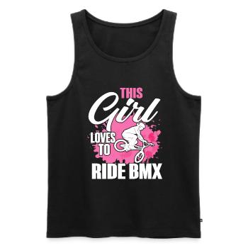 BMX Rider Fille Vélo Vélo Stunt Racing Enfants - Débardeur bio Premium Homme - noir - Devant - Michal (187cm)