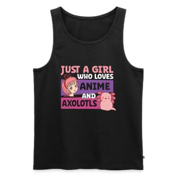 Anime Axolotls Süße Kawaii Teen Girls Kinder - Männer Premium Bio Tank Top - Schwarz - Vorne - Michal (187cm)
