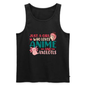 Anime Axolotls Süße Kawaii Teen Girls Kinder - Männer Premium Bio Tank Top - Schwarz - Vorne - Michal (187cm)
