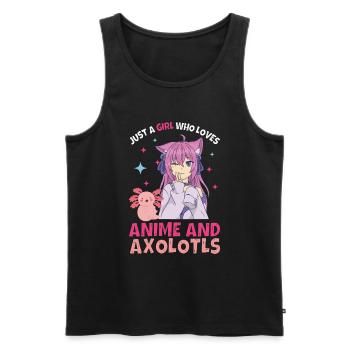 Anime Axolotls Süße Kawaii Teen Girls Kinder - Männer Premium Bio Tank Top - Schwarz - Vorne - Michal (187cm)