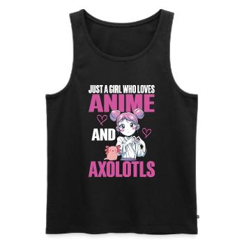 Anime Axolotls Süße Kawaii Teen Girls Kinder - Männer Premium Bio Tank Top - Schwarz - Vorne - Michal (187cm)
