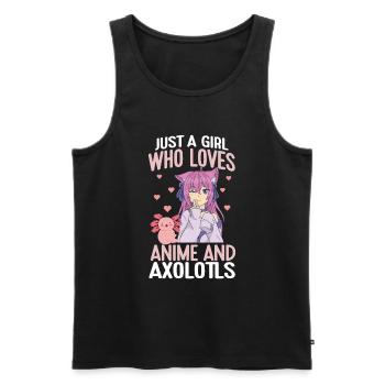 Anime Axolotls Süße Kawaii Teen Girls Kinder - Männer Premium Bio Tank Top - Schwarz - Vorne - Michal (187cm)