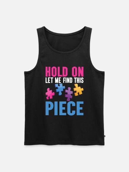 Jigsaw Puzzle Piece Puzzle Lover - Men's Premium Organic Tank Top - black