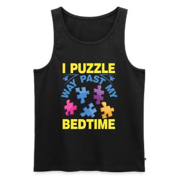 Puzzle Pièce Puzzle Amateur de Puzzle - Débardeur bio Premium Homme - noir - Devant - AI Model Male 178 light (178cm)