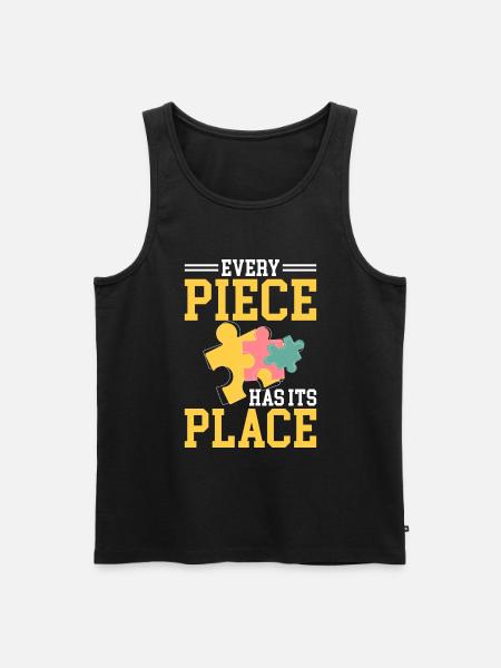 Jigsaw Puzzle Piece Puzzle Lover - Men's Premium Organic Tank Top - black