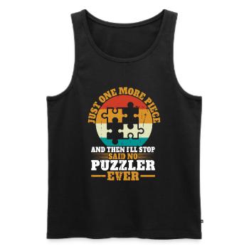 Puzzle Pièce Puzzle Amateur de Puzzle - Débardeur bio Premium Homme - noir - Devant - AI Model Male 178 light (178cm)