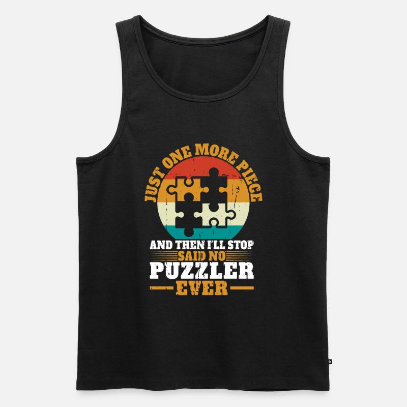Jigsaw Puzzle Piece Puzzle Lover - Männer Premium Bio Tank Top - Schwarz