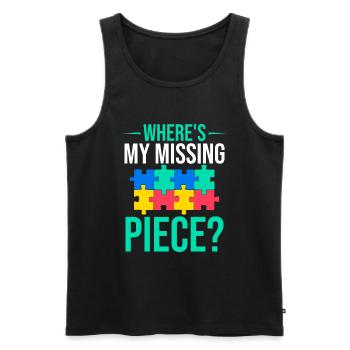 Jigsaw Puzzle Piece Puzzle Lover - Men's Premium Organic Tank Top - black - Front - AI Model Male 178 light (178cm)