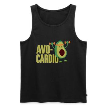 Avo-Cardio Lustiges Wortspiel Training Avocado - Männer Premium Bio Tank Top - Schwarz - Vorne - AI Model Male 178 light (178cm)