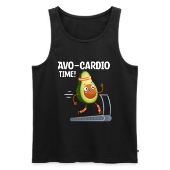 Avo-Cardio Lustiges Wortspiel Training Avocado - Männer Premium Bio Tank Top - Schwarz - Vorne - AI Model Male 178 light (178cm)