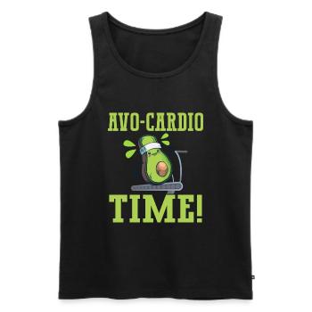 Avo-Cardio Funny Pun Workout Avocado - Men's Premium Organic Tank Top - black - Front - AI Model Male 178 light (178cm)