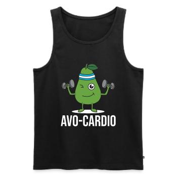 Avo-Cardio Lustiges Wortspiel Training Avocado - Männer Premium Bio Tank Top - Schwarz - Vorne - AI Model Male 178 light (178cm)
