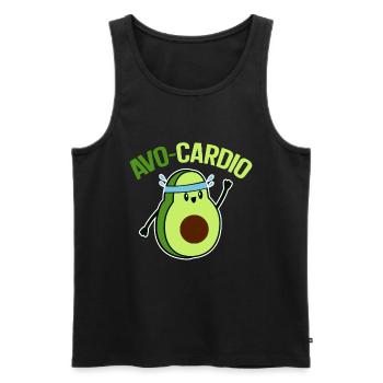 Avo-Cardio Lustiges Wortspiel Training Avocado - Männer Premium Bio Tank Top - Schwarz - Vorne - AI Model Male 178 light (178cm)
