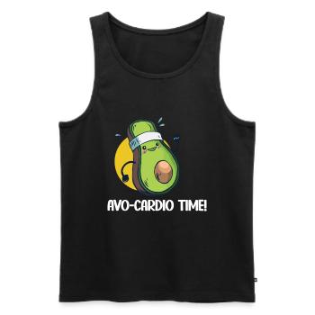 Avo-Cardio Lustiges Wortspiel Training Avocado - Männer Premium Bio Tank Top - Schwarz - Vorne - AI Model Male 178 light (178cm)