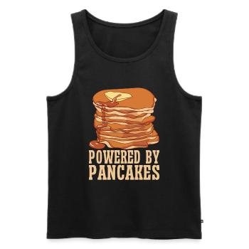 Crêpes Petit-déjeuner Sirop Nourriture Drôle - Débardeur bio Premium Homme - noir - Devant - Michal (187cm)
