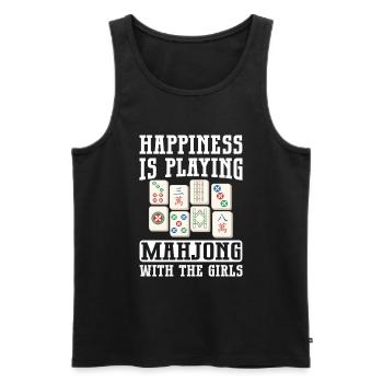 Mahjong Mah Jong Chinesisches Spiel Mah Jongg - Männer Premium Bio Tank Top - Schwarz - Vorne - Michal (187cm)