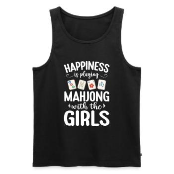 Mahjong Mah Jong Chinesisches Spiel Mah Jongg - Männer Premium Bio Tank Top - Schwarz - Vorne - Michal (187cm)