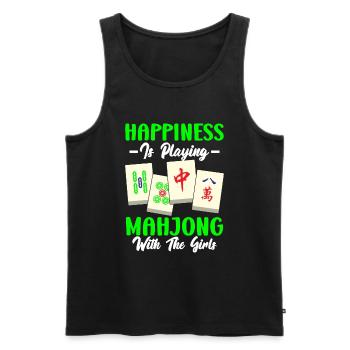 Mahjong Mah Jong Chinesisches Spiel Mah Jongg - Männer Premium Bio Tank Top - Schwarz - Vorne - Michal (187cm)