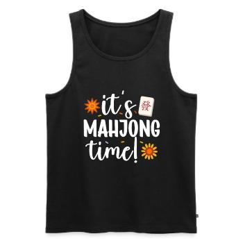 Mahjong Mah Jong Chinesisches Spiel Mah Jongg - Männer Premium Bio Tank Top - Schwarz - Vorne - Michal (187cm)