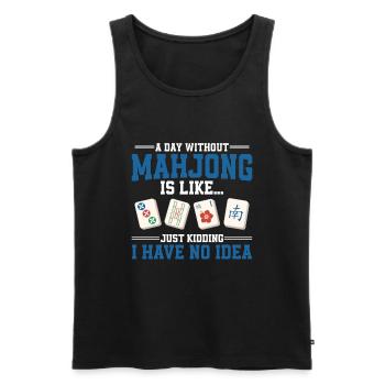 Mahjong Mah Jong Chinesisches Spiel Mah Jongg - Männer Premium Bio Tank Top - Schwarz - Vorne - Michal (187cm)