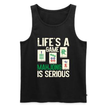Mahjong Mah Jong Chinesisches Spiel Mah Jongg - Männer Premium Bio Tank Top - Schwarz - Vorne - Michal (187cm)