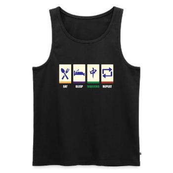 Mahjong Mah Jong Chinesisches Spiel Mah Jongg - Männer Premium Bio Tank Top - Schwarz - Vorne - Michal (187cm)