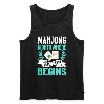 Mahjong Mah Jong Chinesisches Spiel Mah Jongg - Männer Premium Bio Tank Top - Schwarz - Vorne - Michal (187cm)
