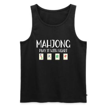 Mahjong Mah Jong Chinesisches Spiel Mah Jongg - Männer Premium Bio Tank Top - Schwarz - Vorne - Michal (187cm)