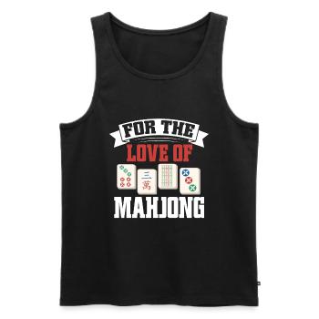 Mahjong Mah Jong Chinesisches Spiel Mah Jongg - Männer Premium Bio Tank Top - Schwarz - Vorne - Michal (187cm)