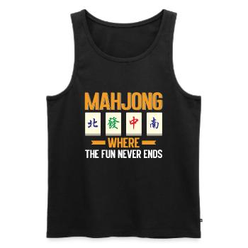 Mahjong Mah Jong Chinesisches Spiel Mah Jongg - Männer Premium Bio Tank Top - Schwarz - Vorne - Michal (187cm)