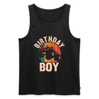 Birthday Kids Monster Truck Birthday Party - Men's Premium Organic Tank Top - black - Front - Michal (187cm)