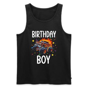 Birthday Kids Monster Truck Birthday Party - Men's Premium Organic Tank Top - black - Front - Michal (187cm)