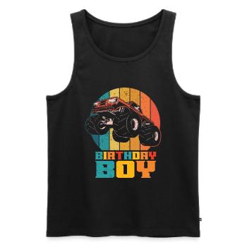 Birthday Kids Monster Truck Birthday Party - Men's Premium Organic Tank Top - black - Front - Michal (187cm)