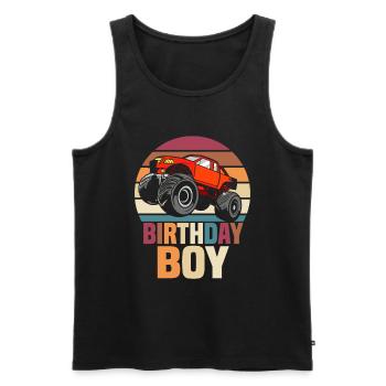 Birthday Kids Monster Truck Birthday Party - Men's Premium Organic Tank Top - black - Front - Michal (187cm)