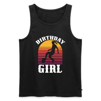 Anniversaire Fille Football Bday Thème Fête - Débardeur bio Premium Homme - noir - Devant - Michal (187cm)