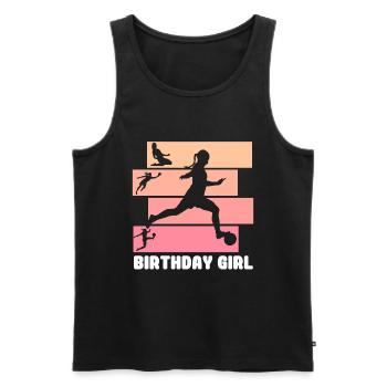 Anniversaire Fille Football Bday Thème Fête - Débardeur bio Premium Homme - noir - Devant - Michal (187cm)